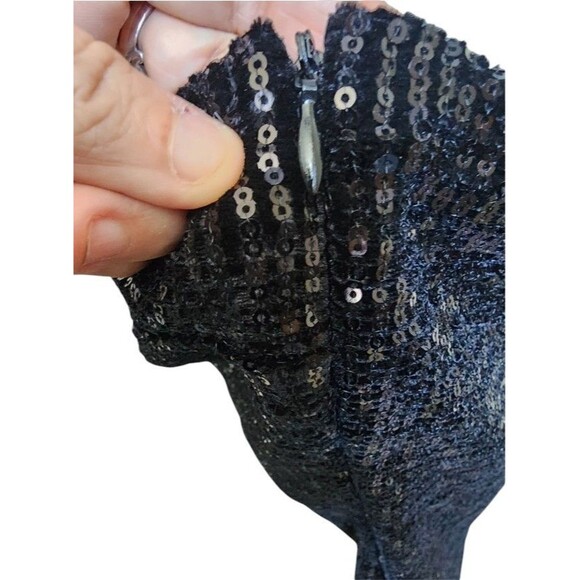 Sky Plus Black Sequin Minidress Size 2X Bodycon Lined - Picture 6 of 9